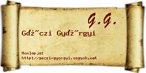 Géczi Györgyi névjegykártya